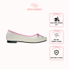 Giày MYA SHOES búp bê nơ xỏ chân màu trắng nhẹ nhàng, tinh khôi