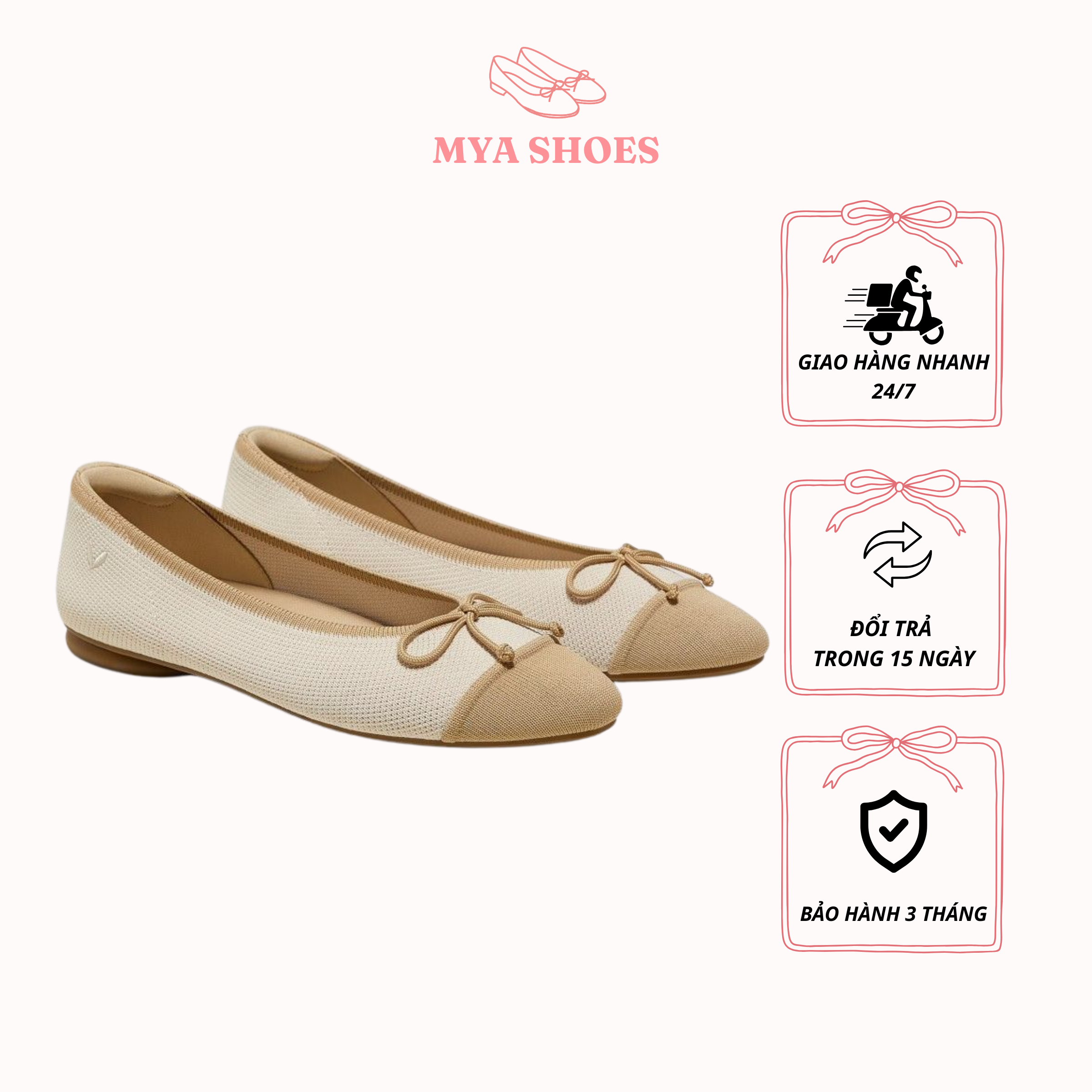 Giày MYA SHOES búp bê hai gam màu nhẹ nhàng