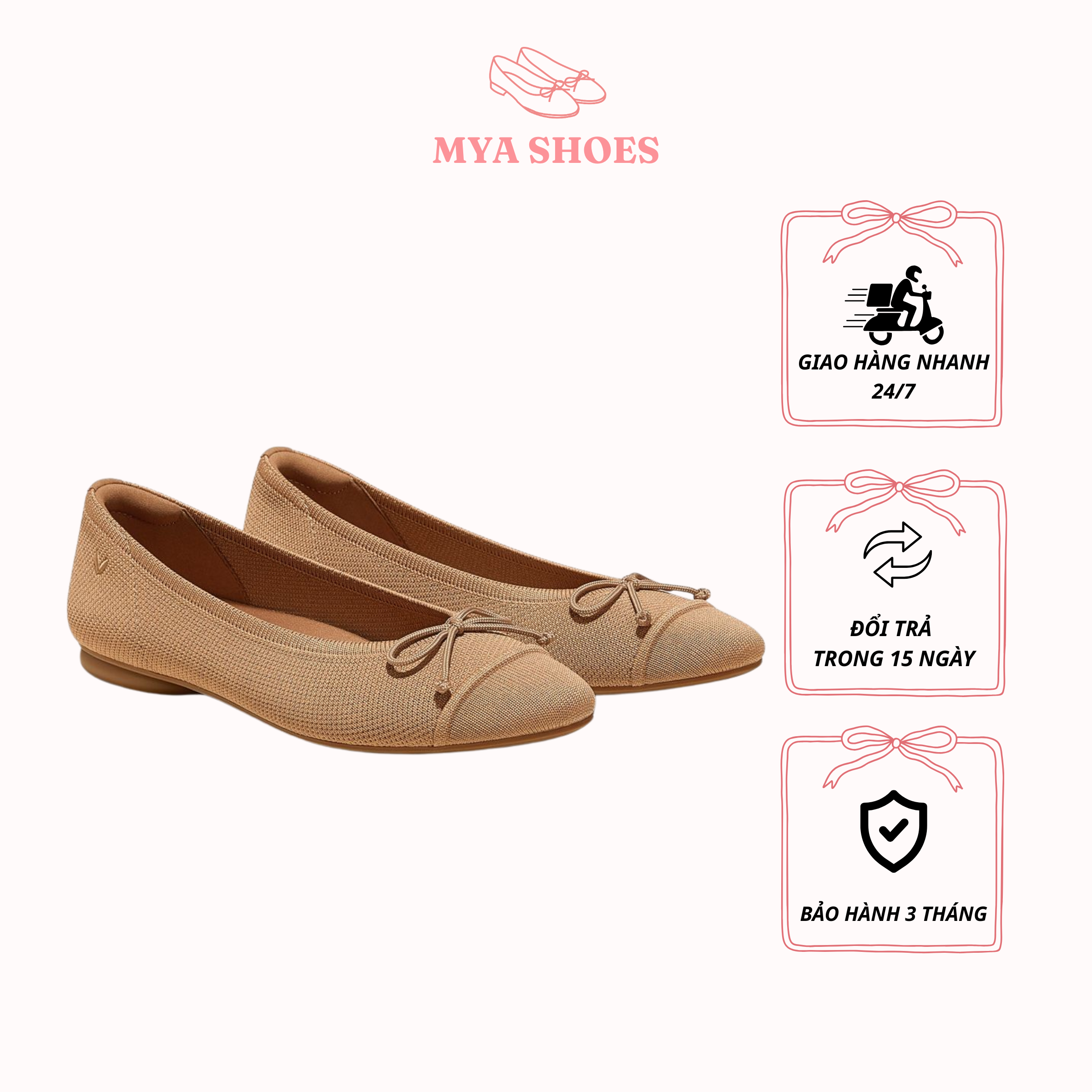 Giày MYA SHOES búp bê hai gam màu thanh lịch