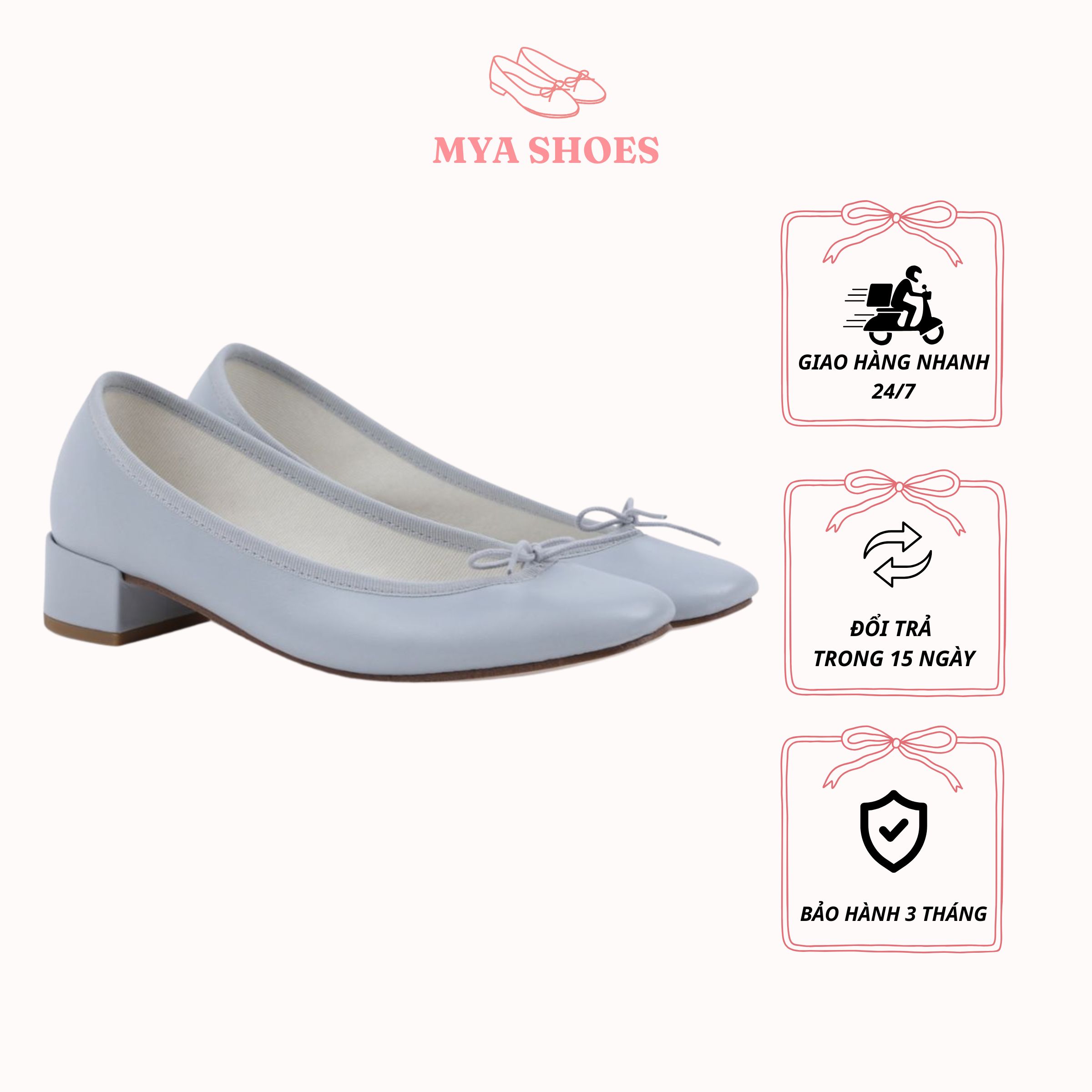 Giày MYA SHOES búp bê pastel phối nơ xinh xắn cho nữ - Image 2