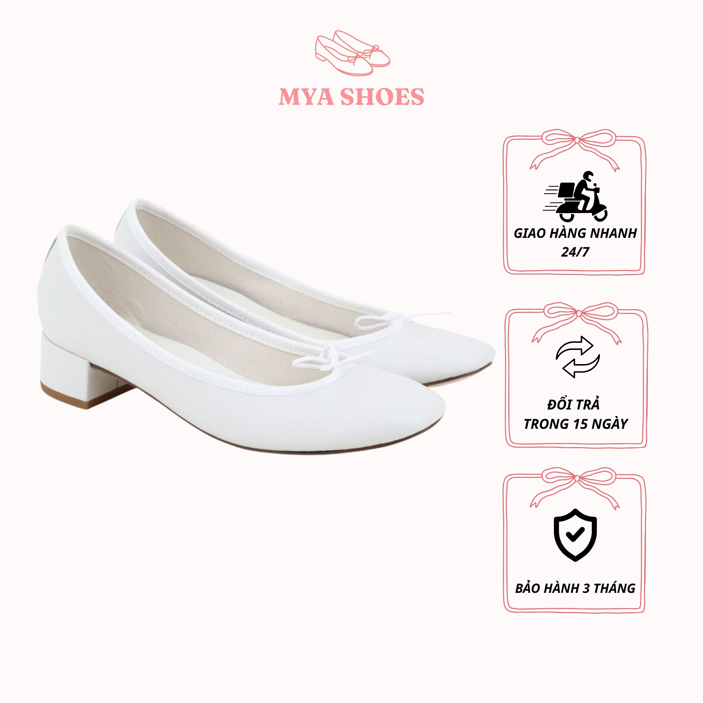Giày MYA SHOES búp bê pastel phối nơ xinh xắn cho nữ - Image 4