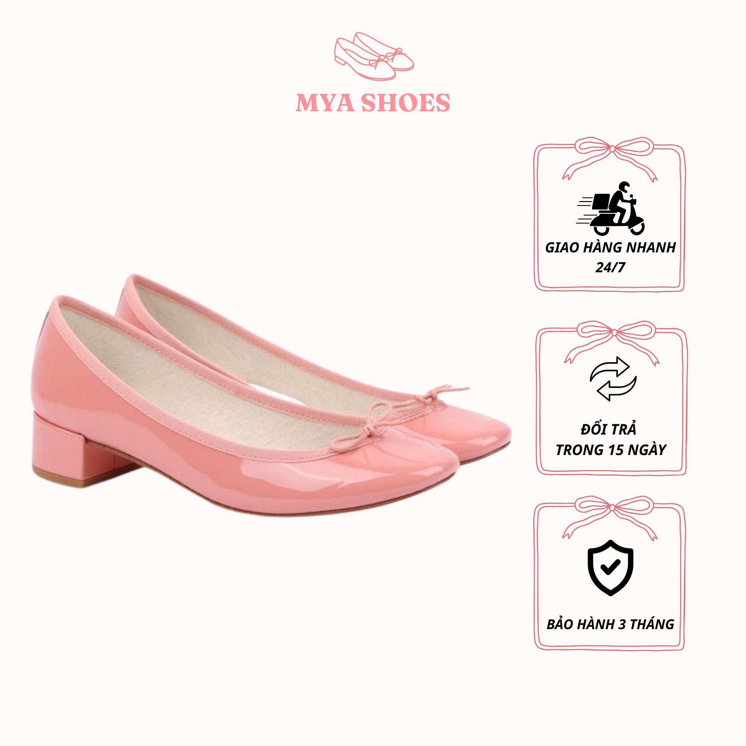 Giày MYA SHOES búp bê pastel phối nơ xinh xắn cho nữ - Image 3